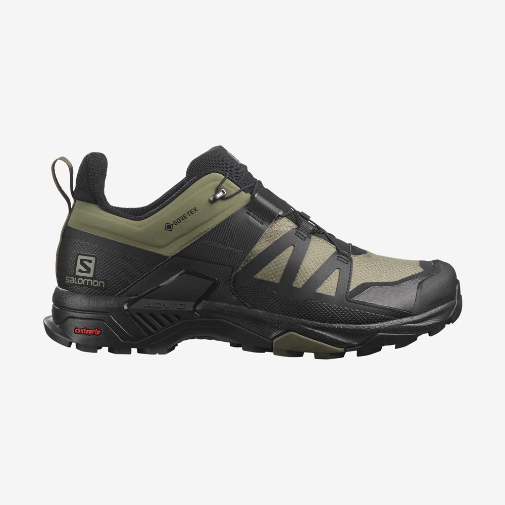 Salomon X ULTRA 4 WIDE GORE-TEX Zapatillas Trekking Hombre - Verde - Colombia (04361-HRTI)